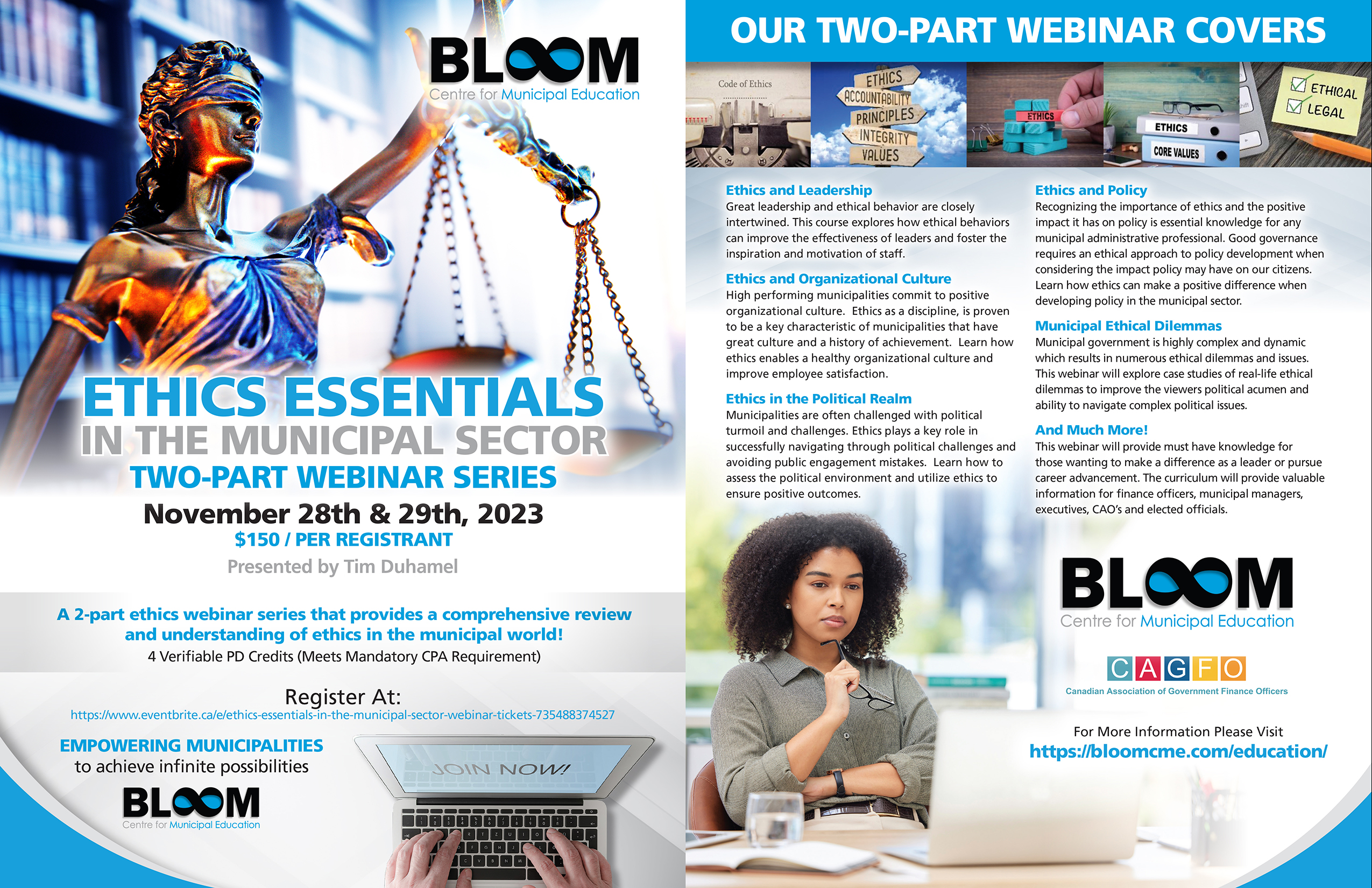 Ethics Essentials Webinar 2-part series BLOOM
